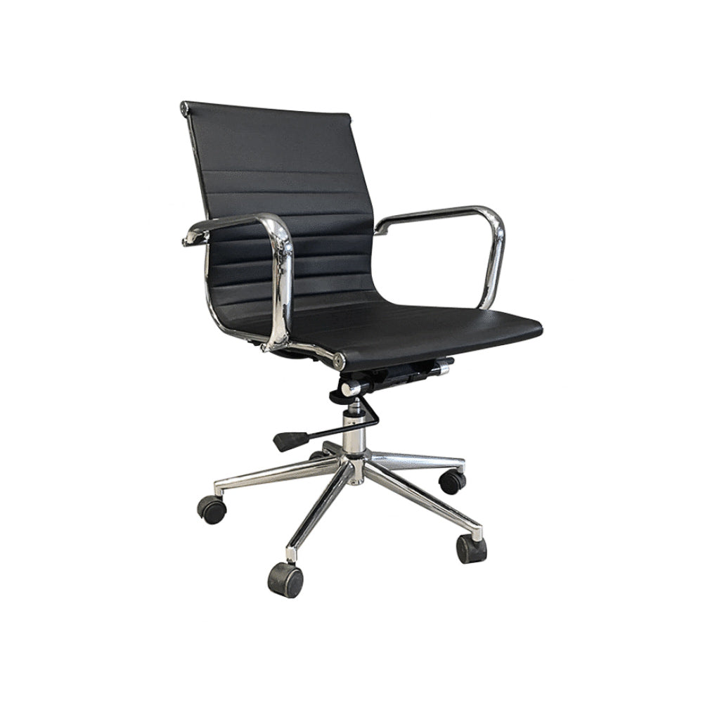 Silla Aluminum Baja eco cuero. Importada